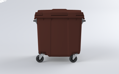 Plastový kontejner 660 L hnědý